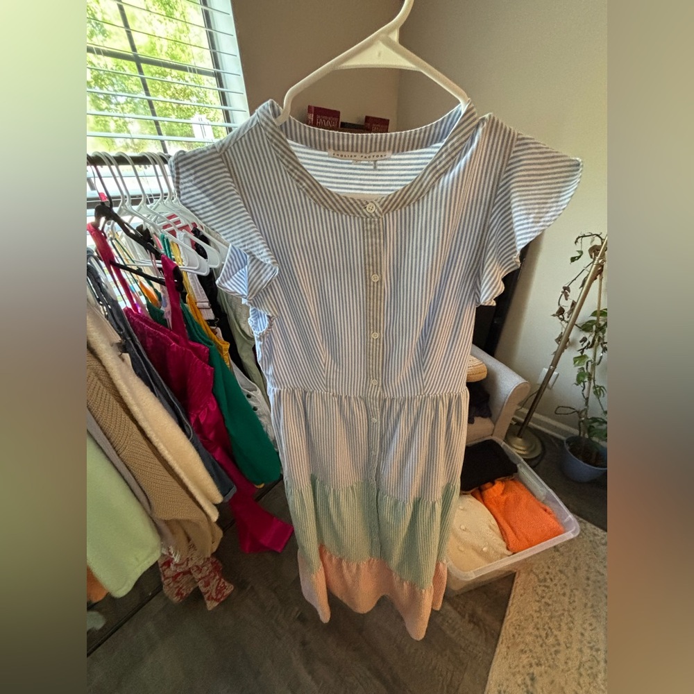 English Factory Maxi Striped Tiered Dress